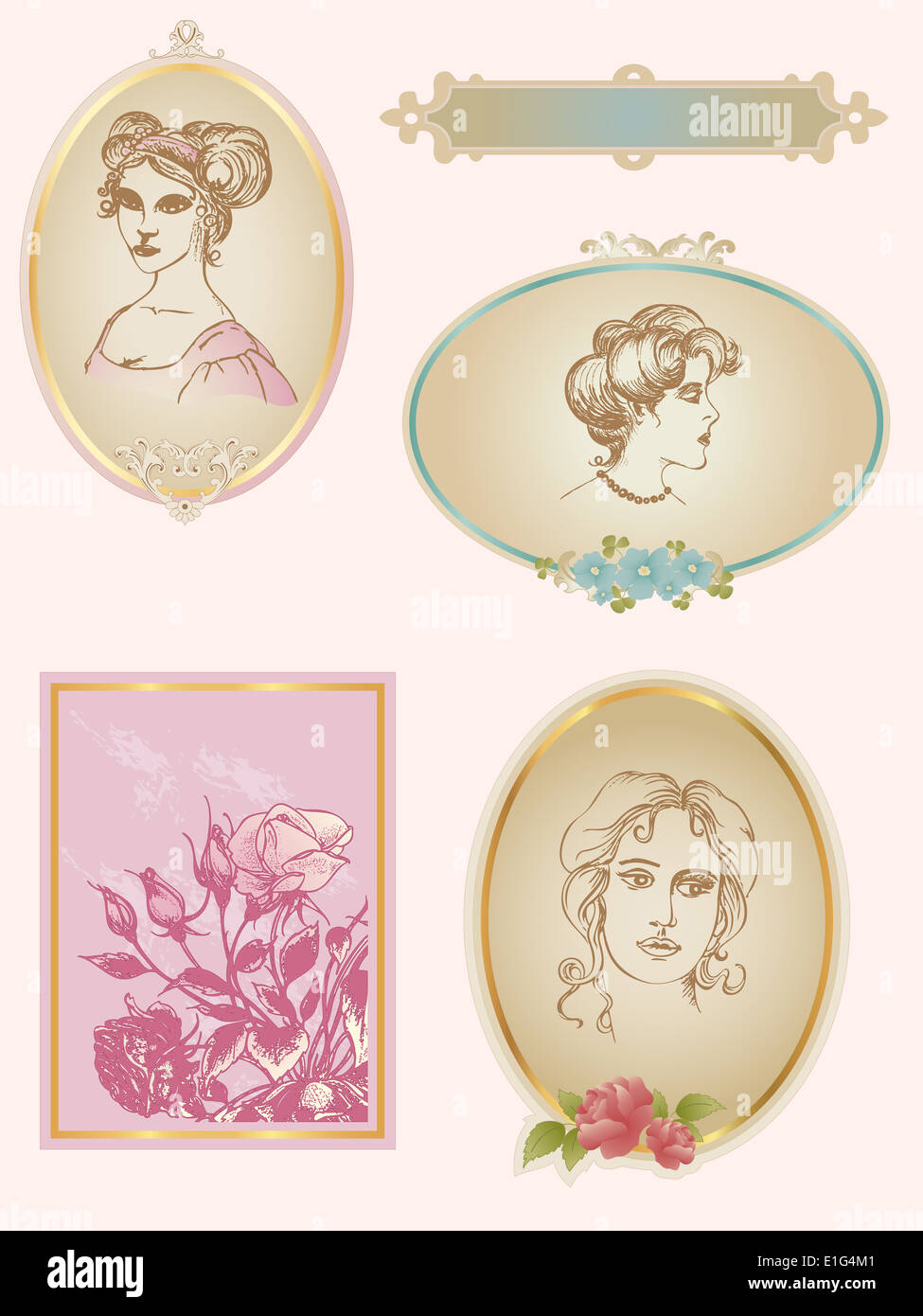 Vintage flower labels hi-res stock photography and images - Alamy