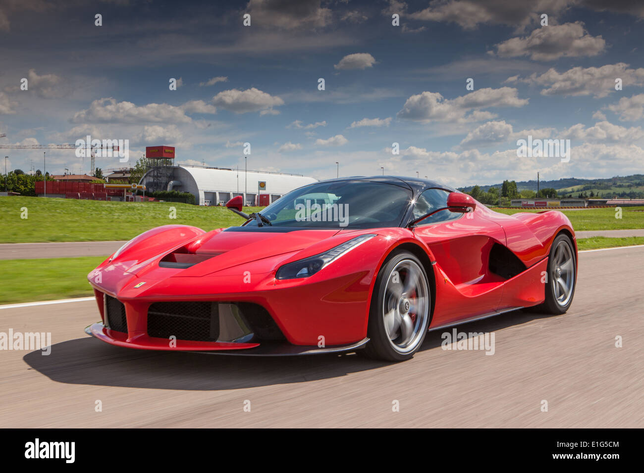 LaFerrari Hybrid Super Car On Ferrari Test Track Maranello Italy Stock LaFerrari Hybrid Super Car On Ferrari Test Track Maranello Italy Stock