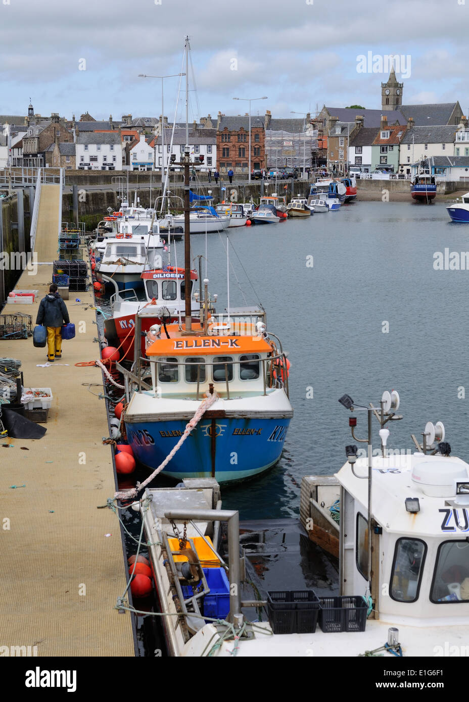 Fishing vessels in Anstruther harbour, Scotland, UK Stock Photo