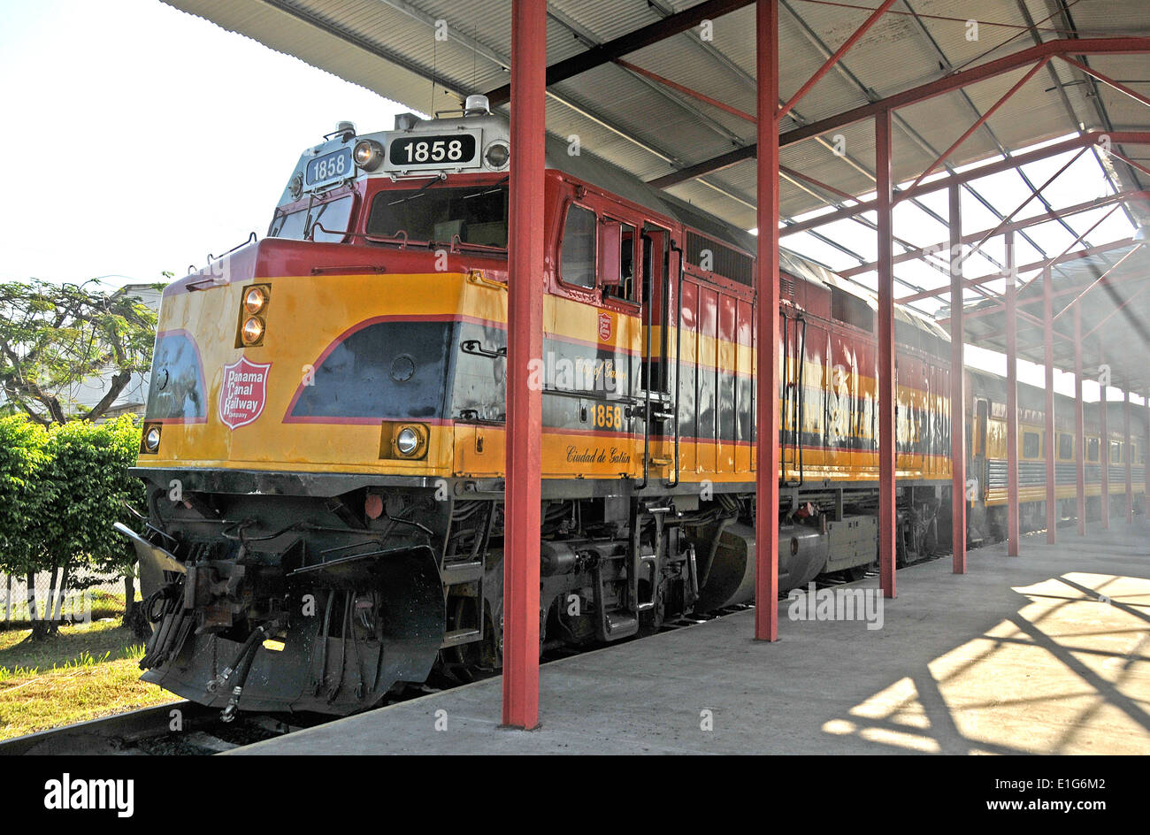 train of Panama Canal Railway Company in Colon Railway station Republic of Panama Stock Photo