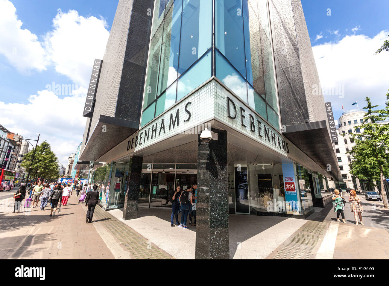 Debenhams department store, Oxford Street, London, England, UK. Stock Photo