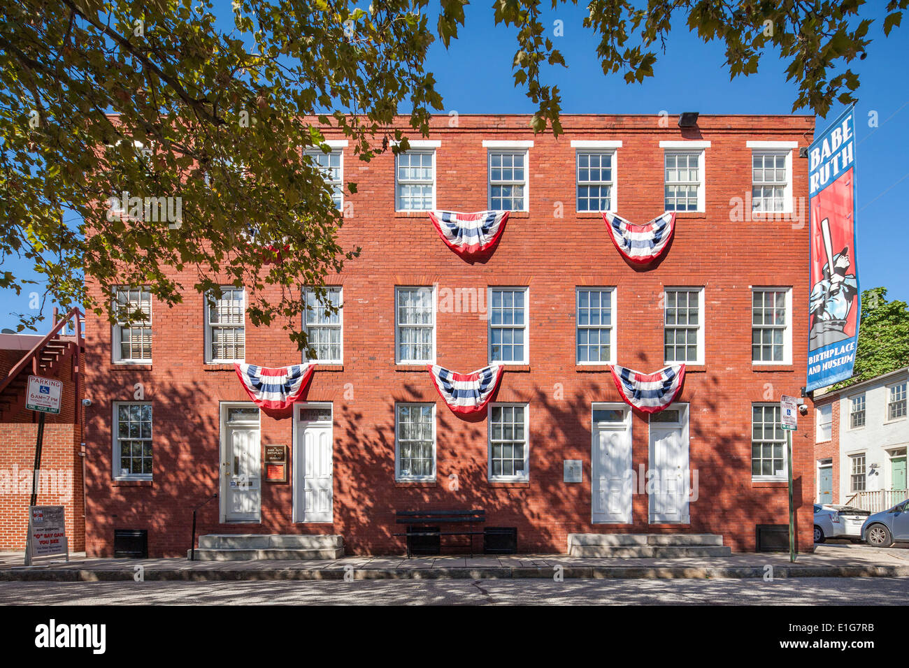 Baltimore, Maryland, Babe Ruth Birthplace Museum at 216 Emory Street. Stock Photo