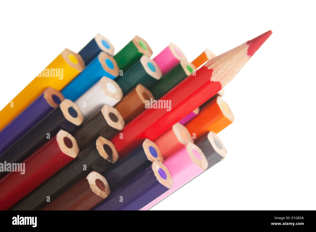 colored pencils isolated on a white background Stock Photo - Alamy