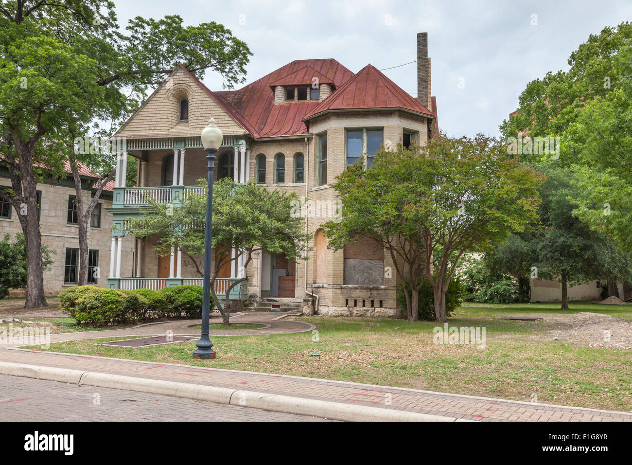 Home in King William Historic District in San Antonio, Texas. Stock Photo