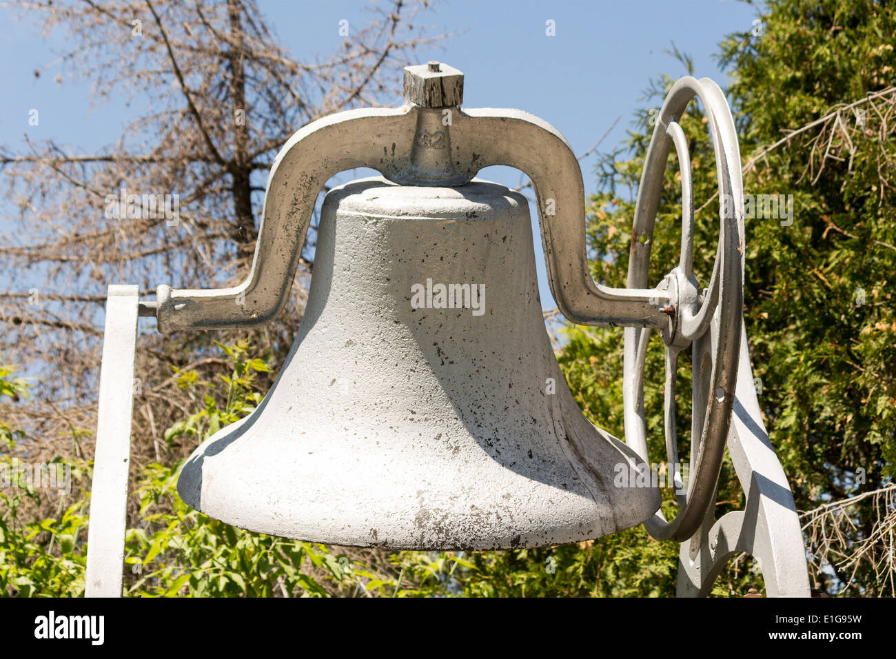 Antiique cast iron marine bell in Fenelon Falls Ontario Kawartha Lakes Stock Photo Alamy