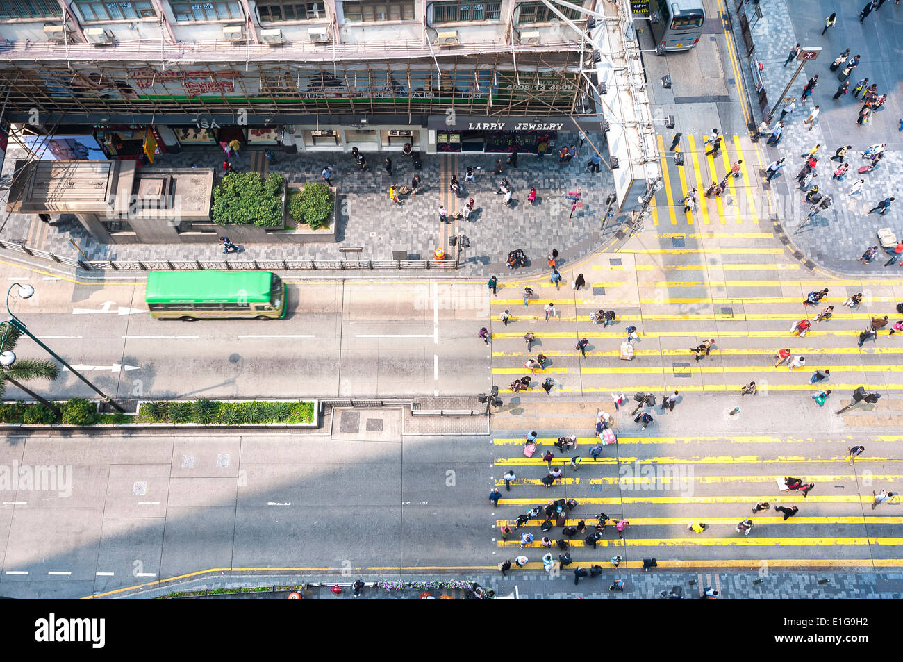 Nathan Road seen from the 13th floor of Chungking Mansions, Hong Kong Stock Photo