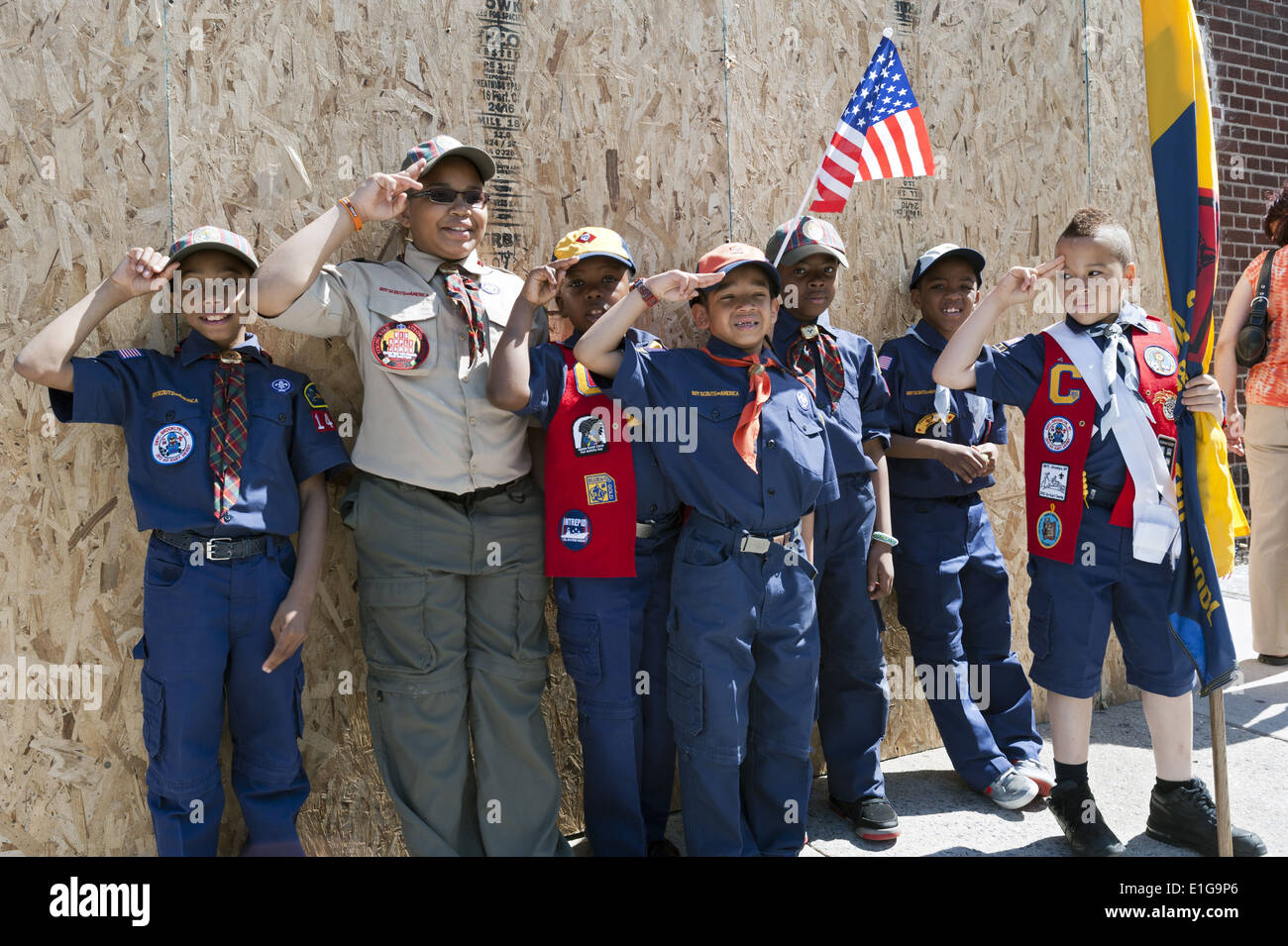 Boy scouts practice their salute at The Kings County Memorial Day