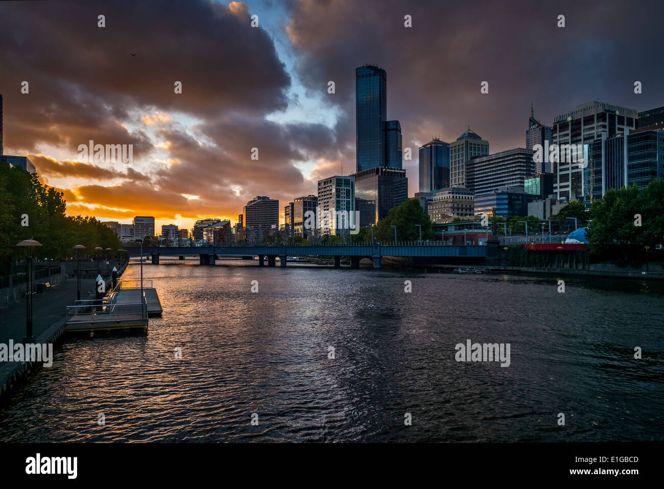Melbourne Downtown at Sunset, Melbourne, Australia Stock Photo Alamy