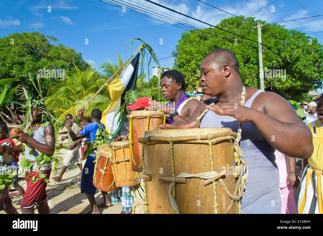 Hopkins Village, Belize, - November 19, 2013: The annual Garifuna Settlement day celebrations in full flow. Stock Photo