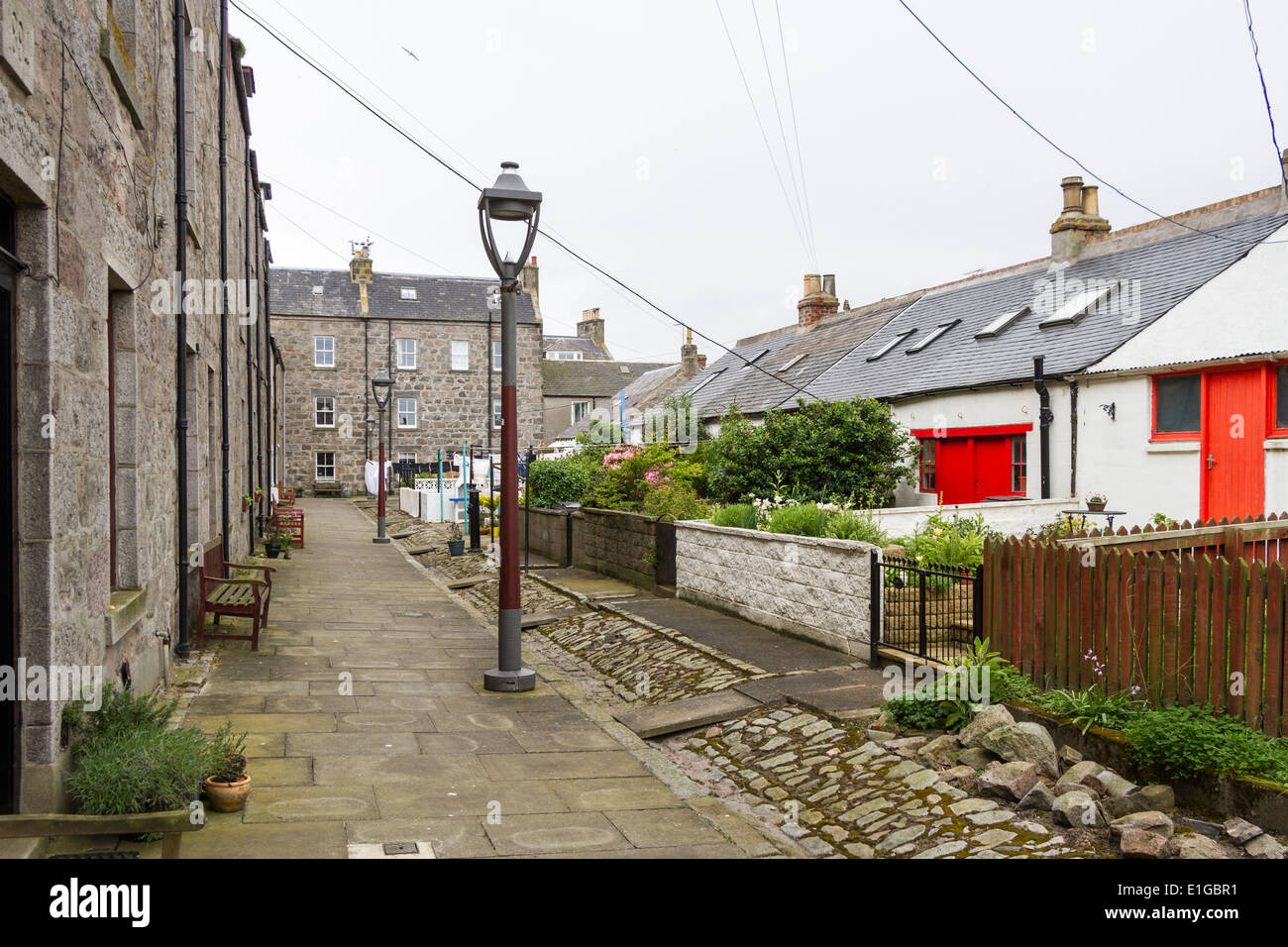 Houses, Footdee (Fittie), Aberdeen, Scotland Stock Photo