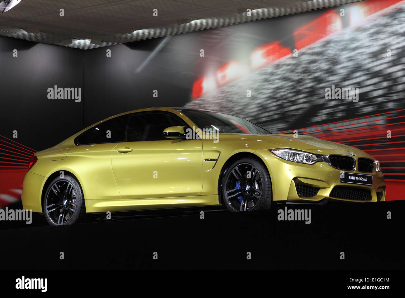 BMW M4 Coupe at the AMI - Auto Mobile International Trade Fair on June 1st, 2014 in Leipzig, Saxony, Germany Stock Photo