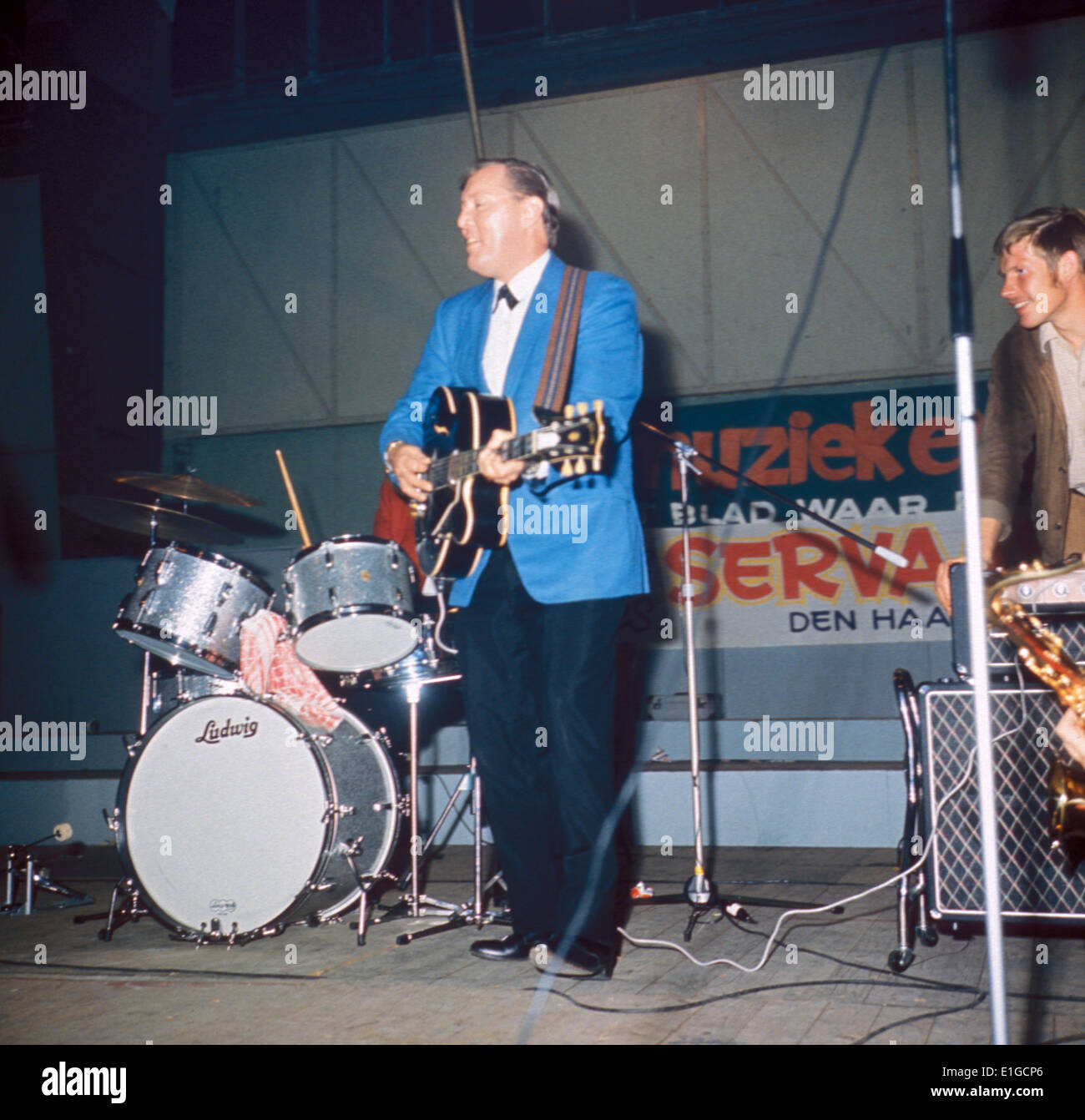BILL HALEY AND HIS COMETS US rock n roll pop group in Holland in 1957 Stock Photo