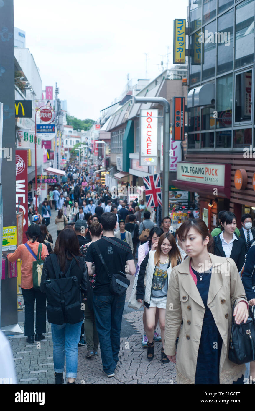 Tokyo Japan - May 2014 - Harajuku district   Takeshita Dori street Stock Photo