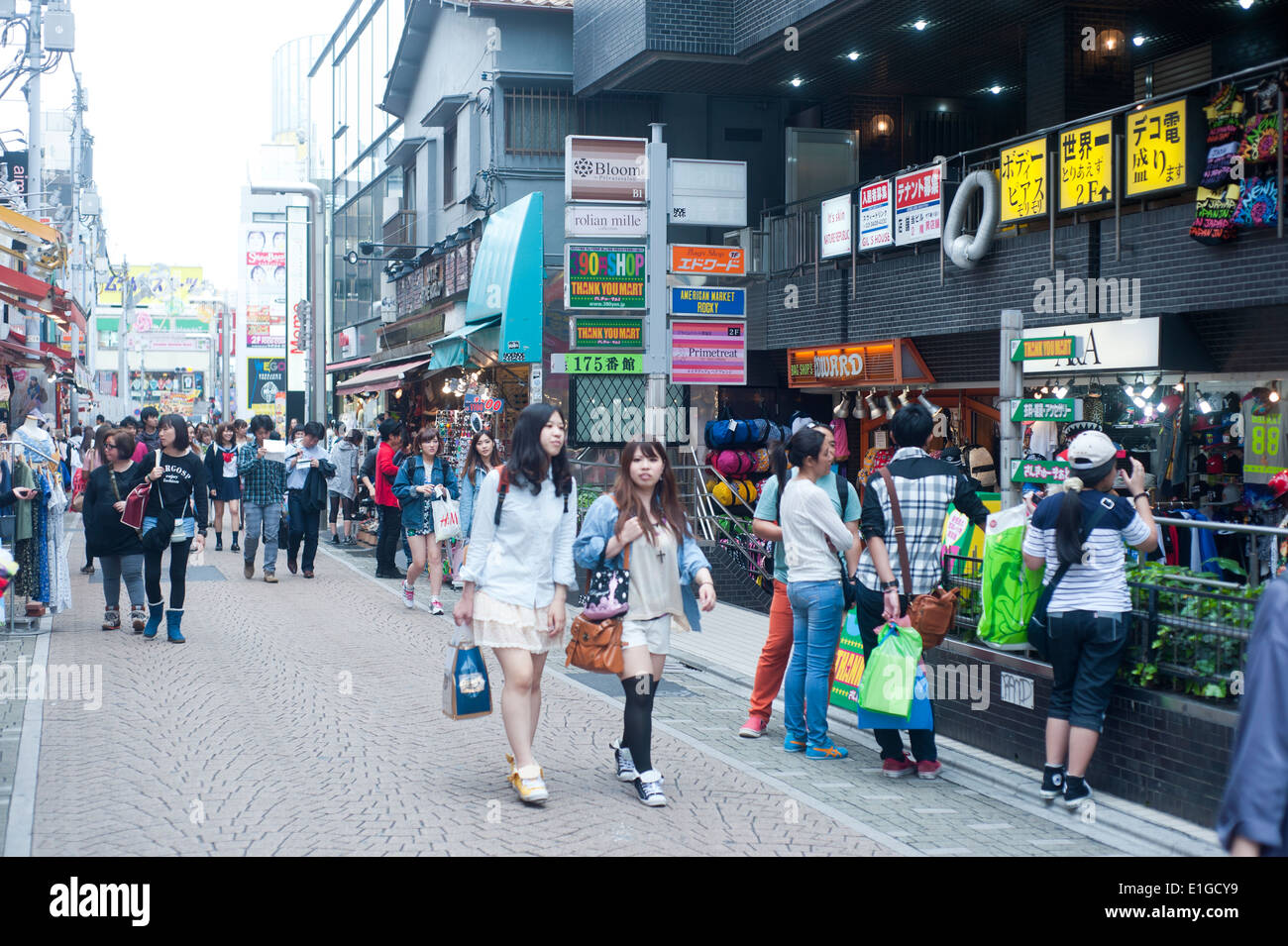 Tokyo Japan 2014 - People in Harajuku Stock Photo