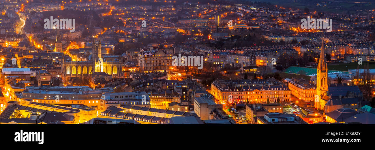 Overlooking the Georgian City of Bath from Alexandra Park on top of Beechen Cliff, Somerset England Uk Europe Stock Photo