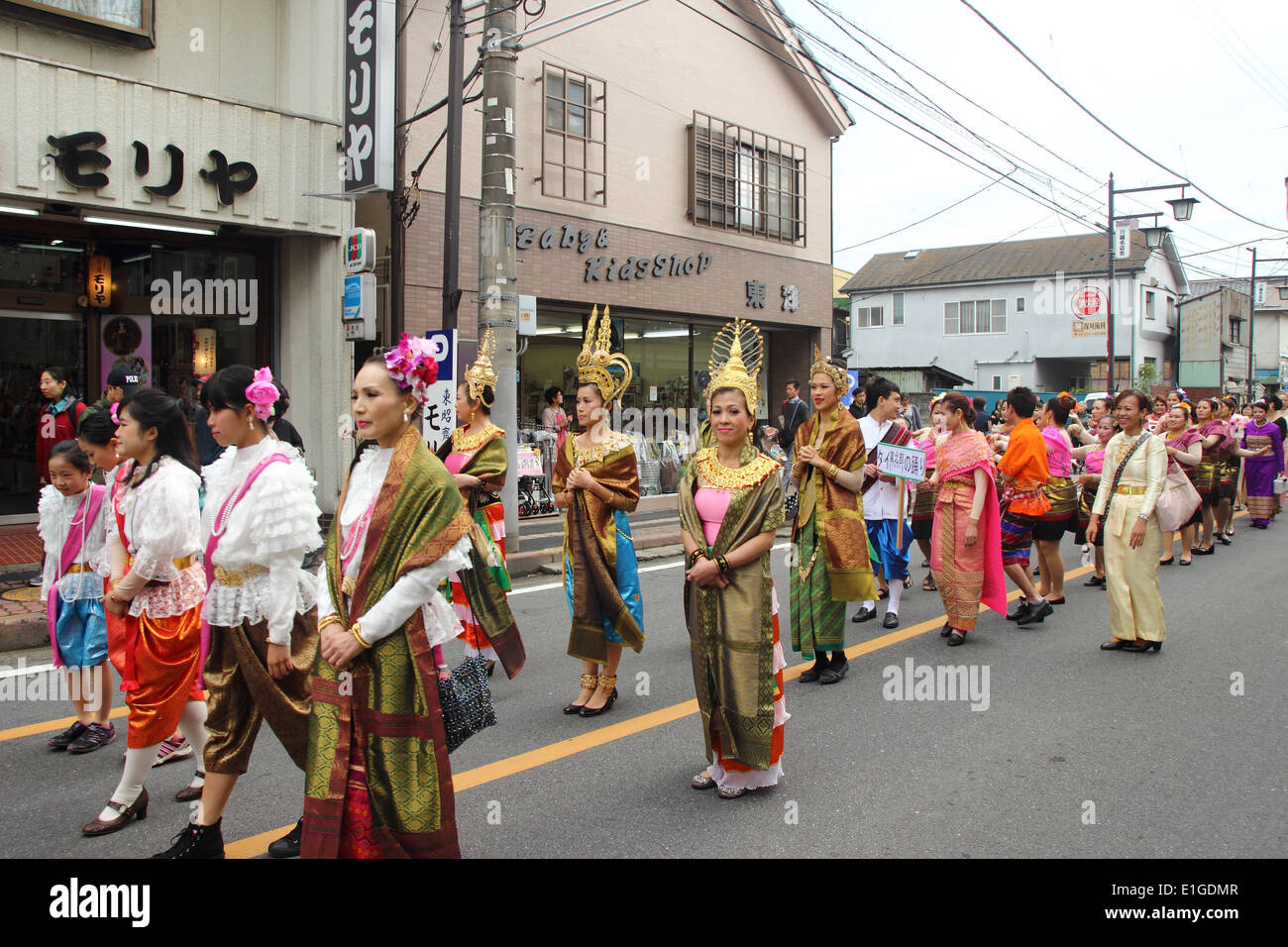 KAWAGOE, SAITAMA,JAPAN - Nov 10 2013 : Unidentified people joint to the parade for international food festival Stock Photo
