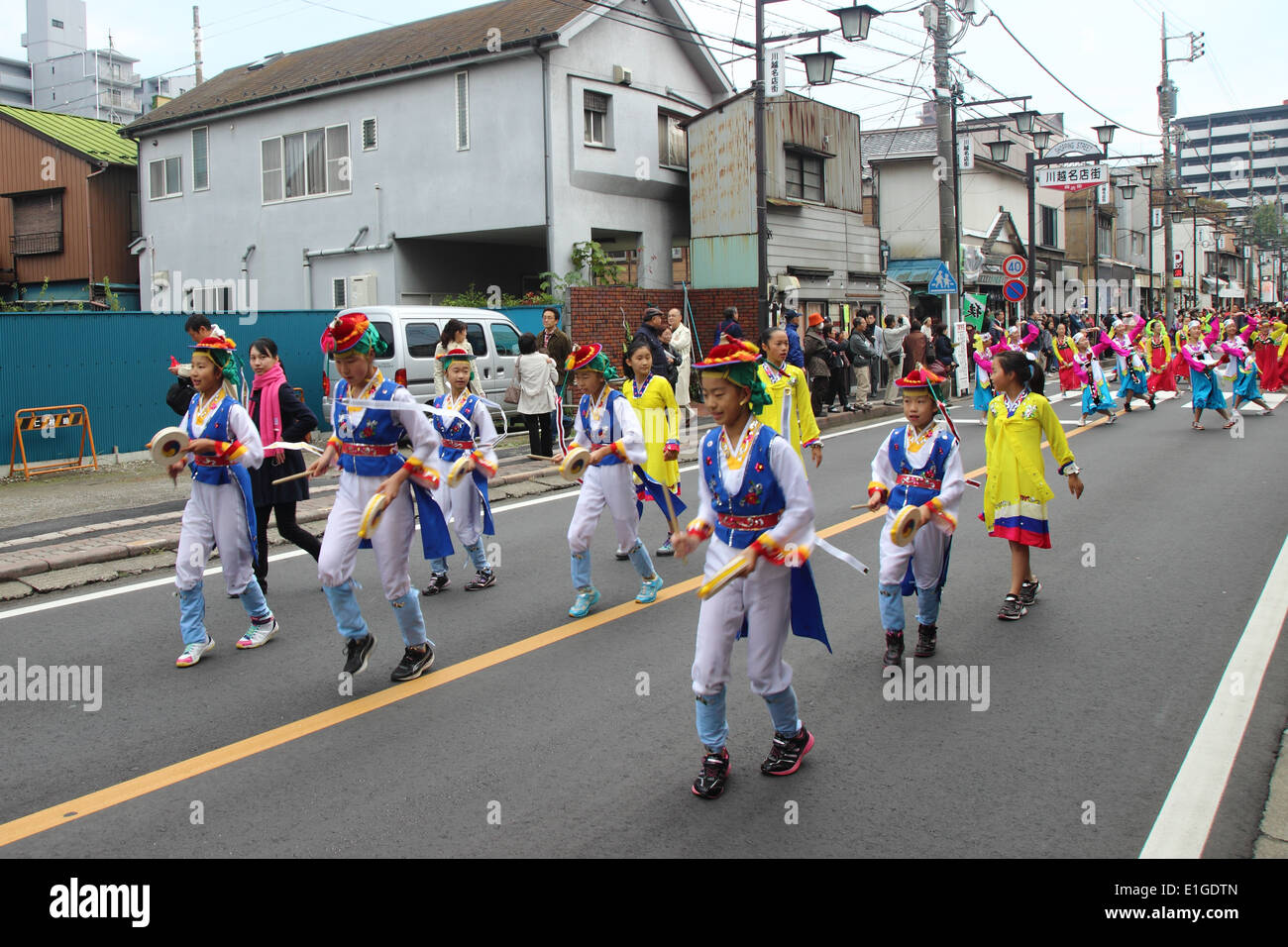KAWAGOE, SAITAMA,JAPAN - Nov 10 2013 : Unidentified people joint to the parade for international food festival Stock Photo