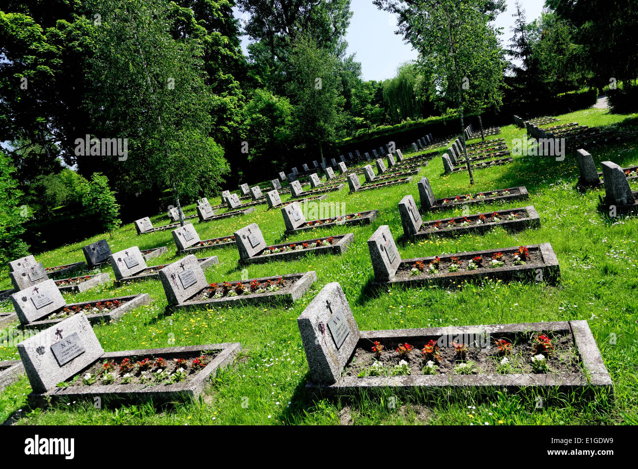 Rakowicki Cemetery Polish Military Section Krakow Stock Photo