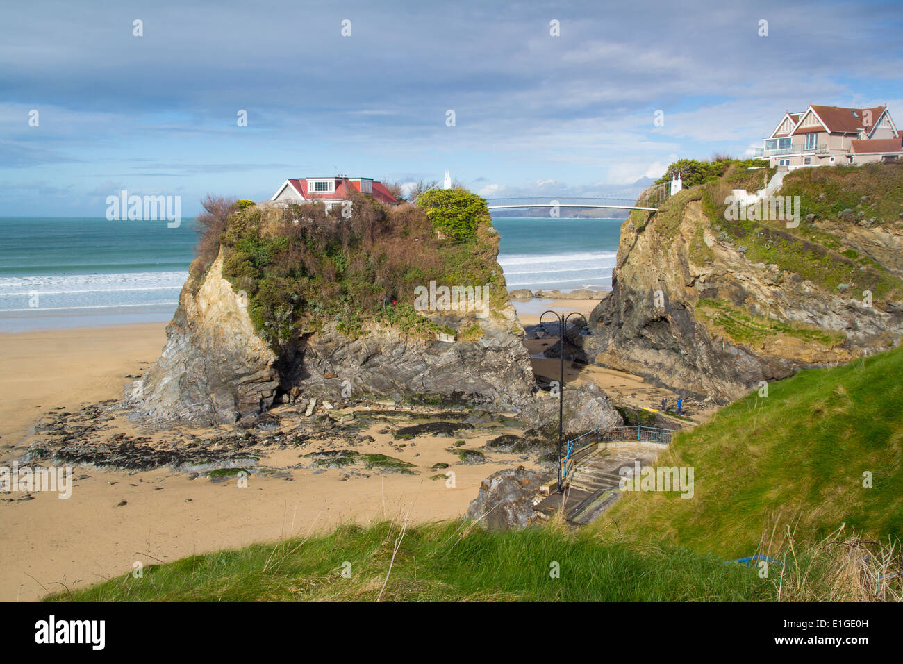 The Island on Town Beach at Newquay Cornwall England UK Europe Stock Photo