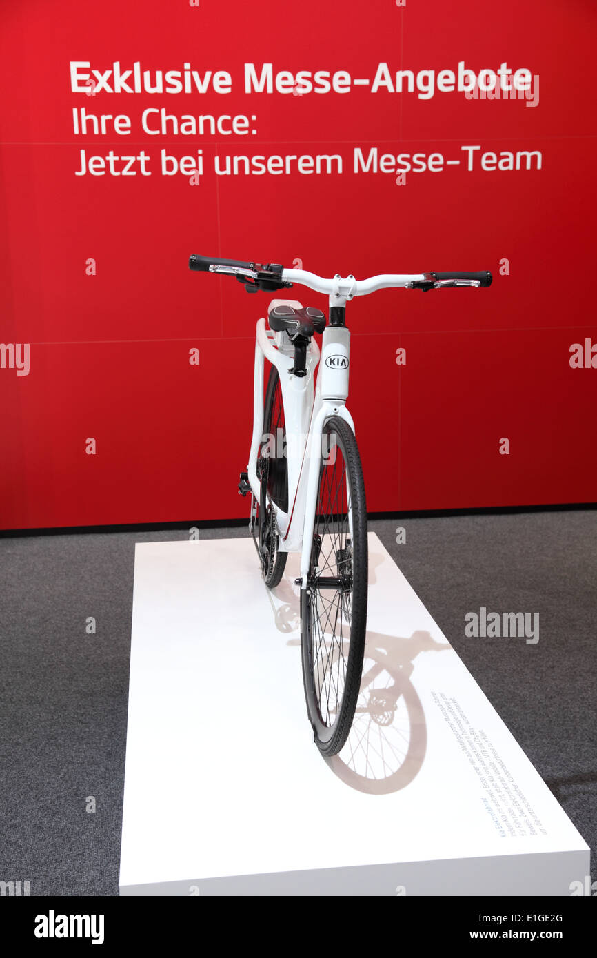 New KIA bicycle at the AMI - Auto Mobile International Trade Fair on June 1st, 2014 in Leipzig, Saxony, Germany Stock Photo