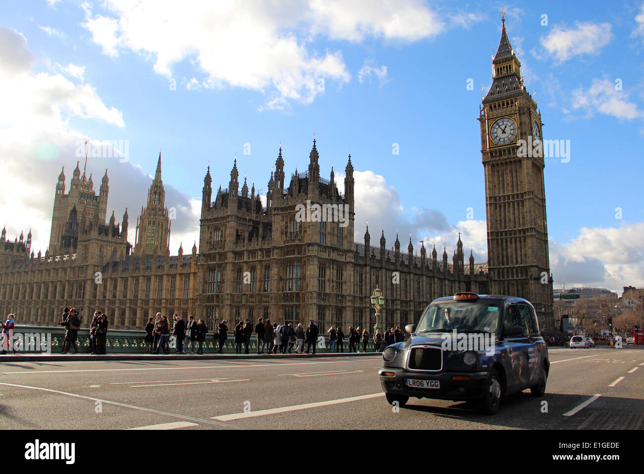 London: Palace of Westminster with Big Ben (Elizabeth Tower) , 2014/01/11 Stock Photo