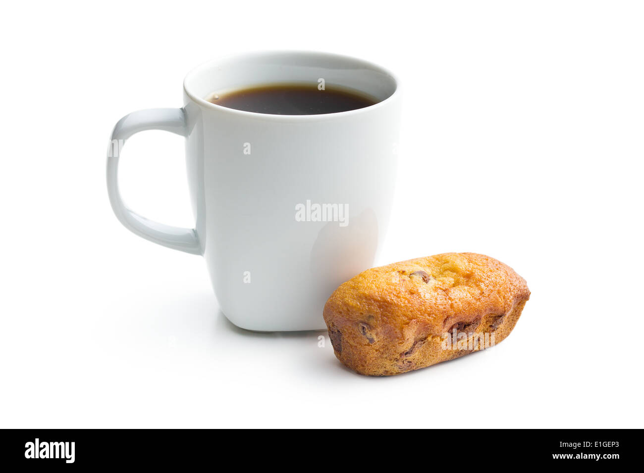 sweet dessert and coffee cup on white background Stock Photo