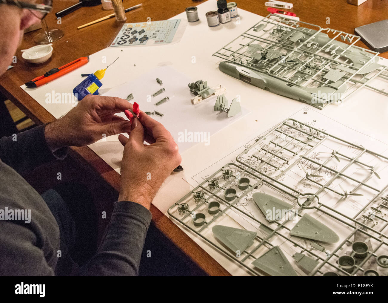 aircraft model making hobby Stock Photo Alamy