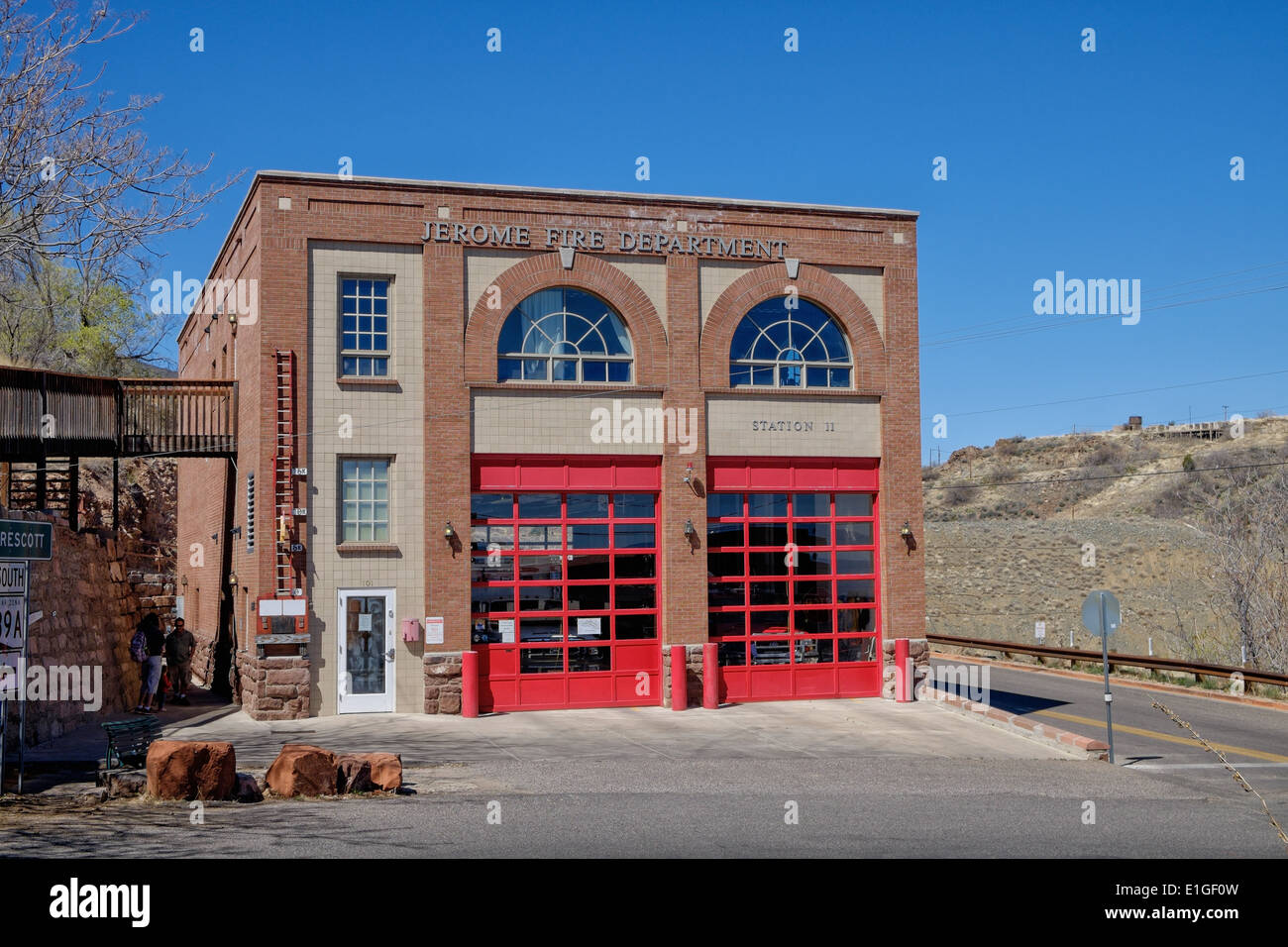 The fire station at the old mining town of Jerome, Arizona, USA Stock