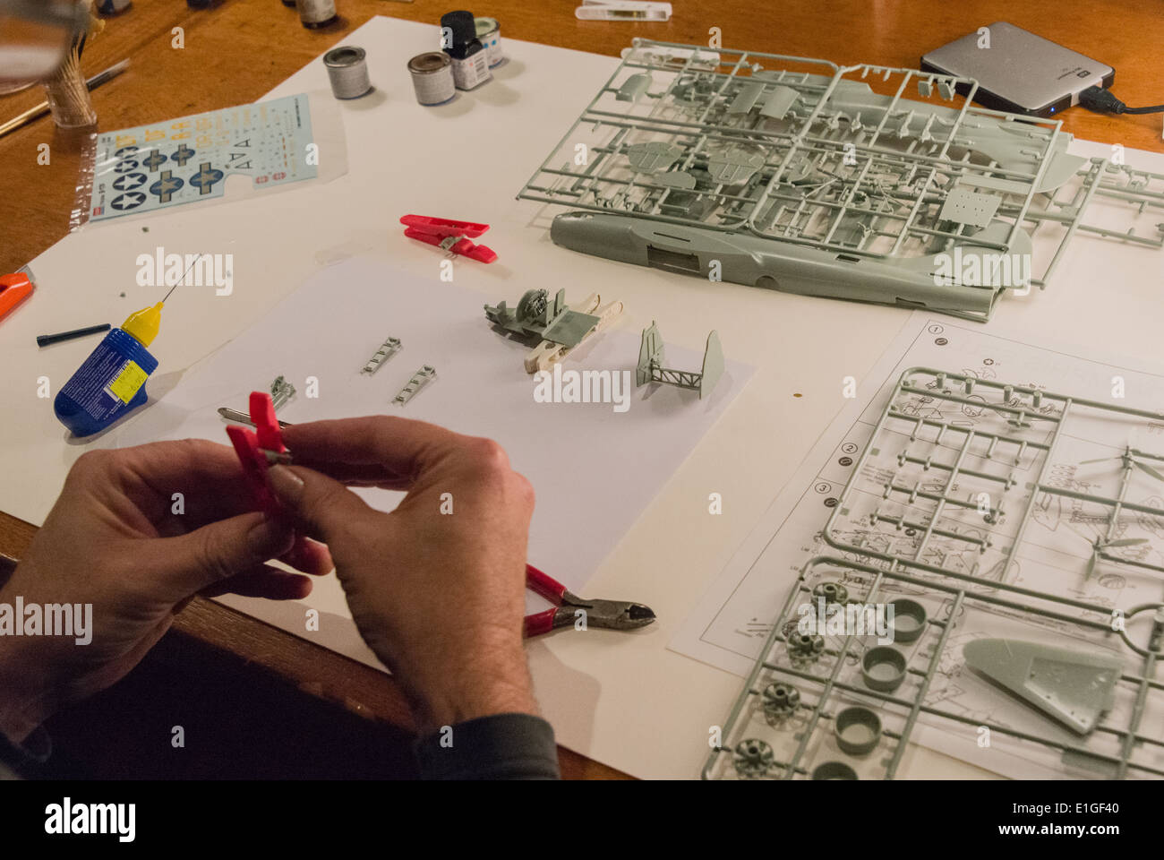 aircraft model making hobby Stock Photo Alamy