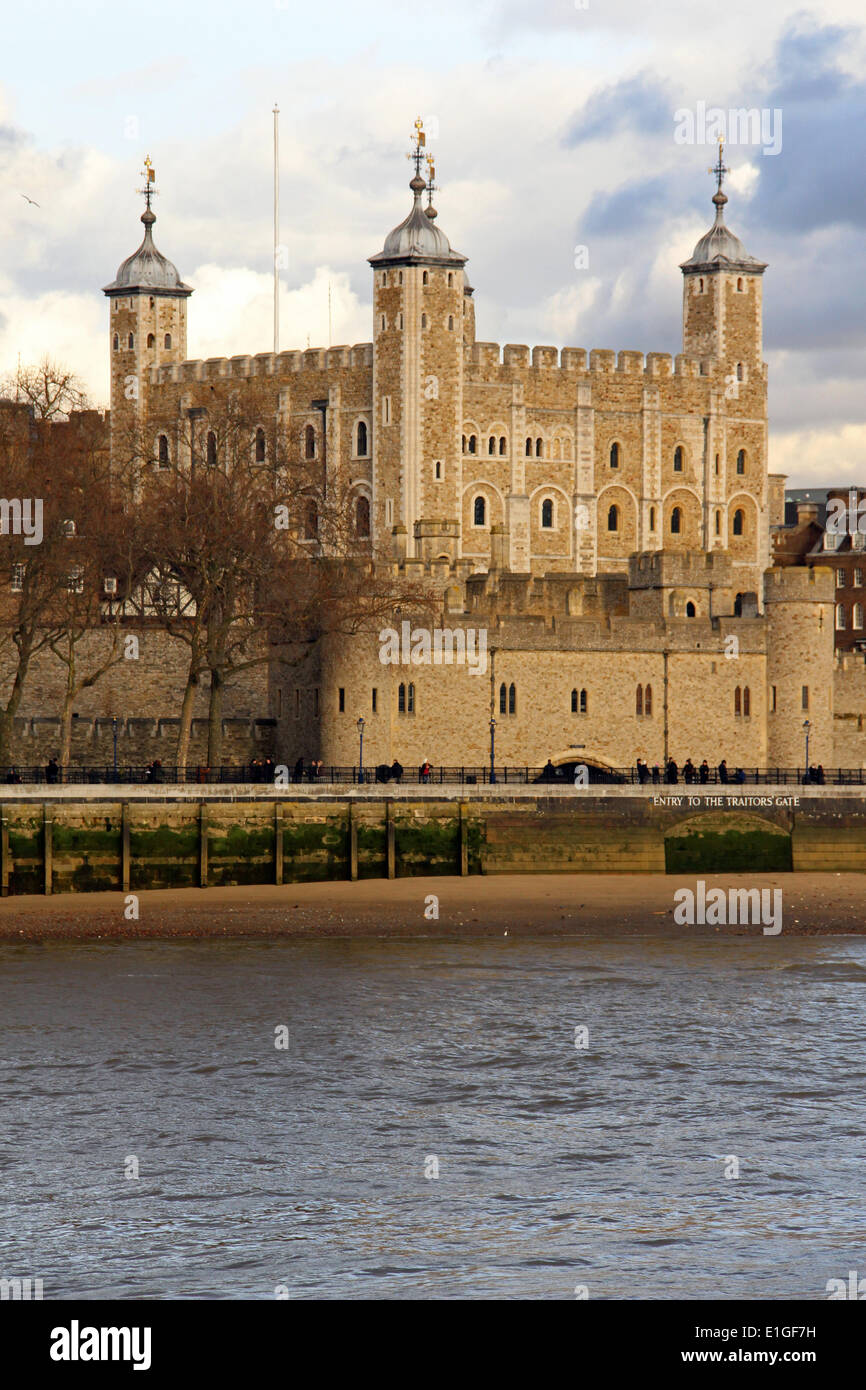 London: Tower of London and River Thames, 2014/01/10 Stock Photo