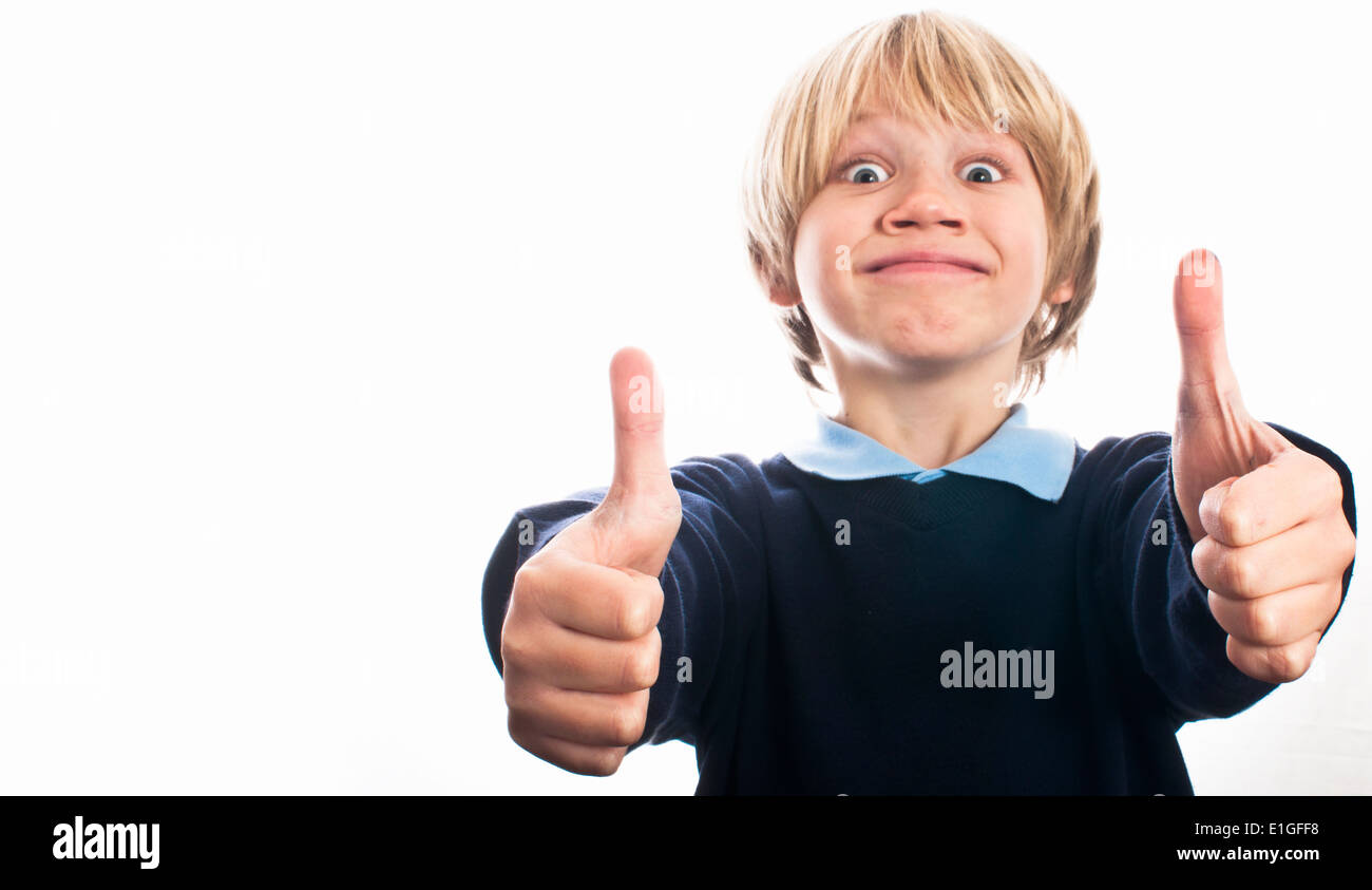 happy boy with thumbs up Stock Photo - Alamy