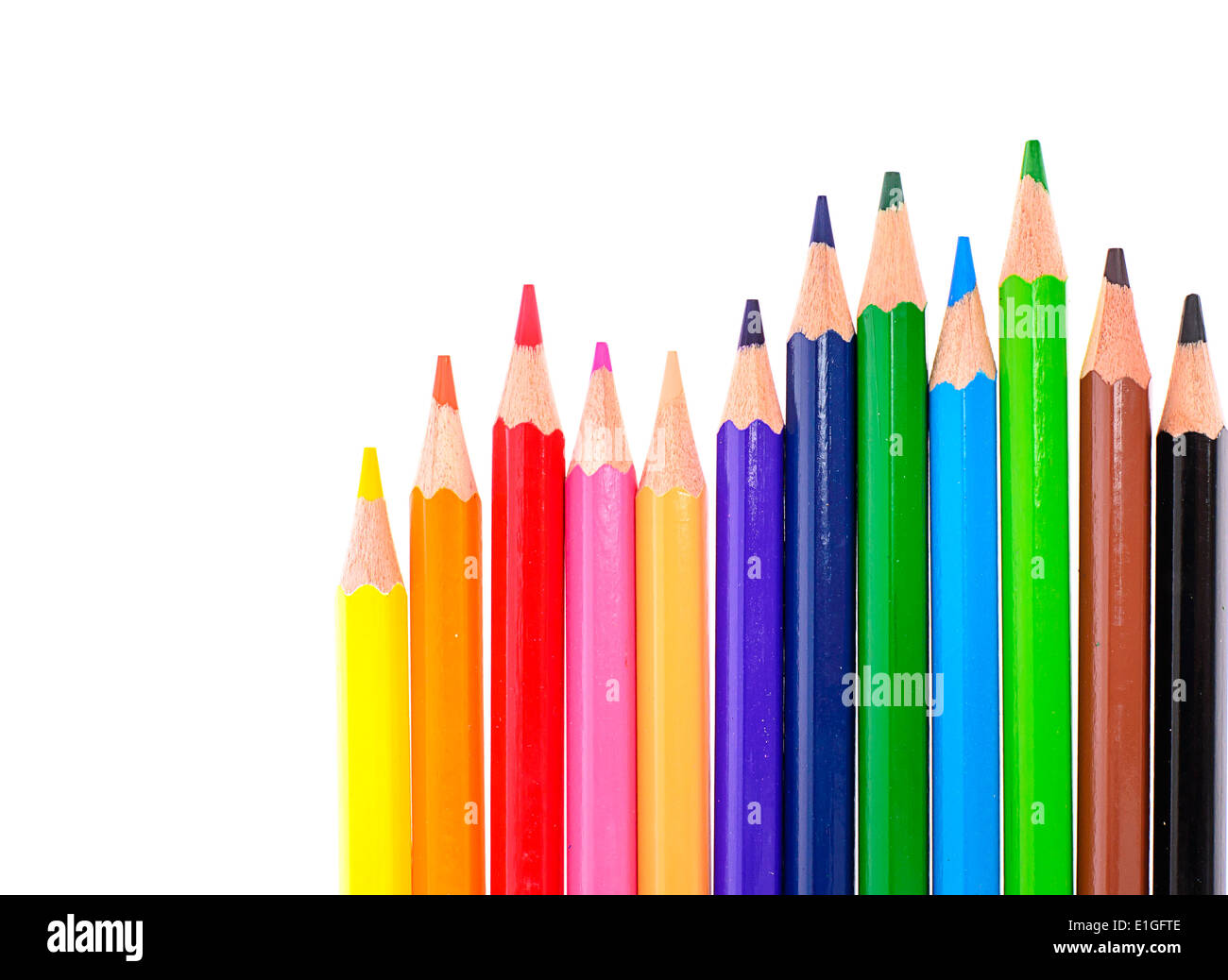Colored Pencil Isolated on White Background Stock Photo - Alamy
