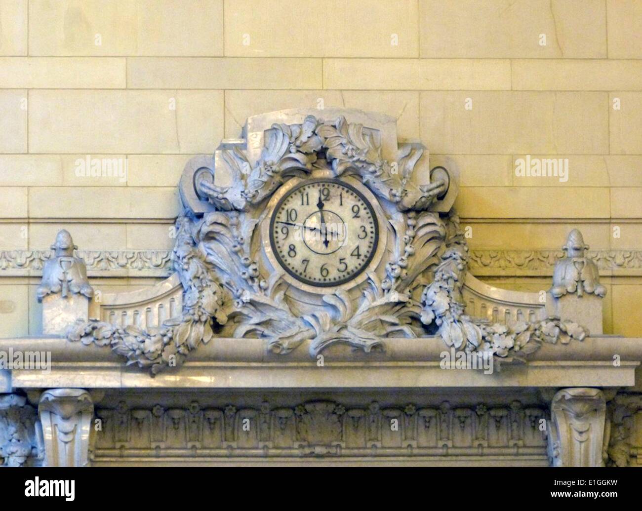 clock on a façade of Grand Central Station New york City. Stock Photo