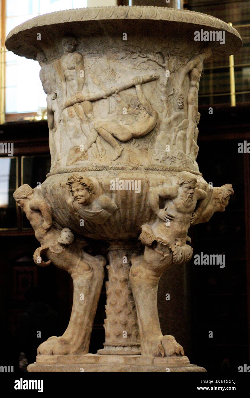 Piranesi Vase, Roman, 2nd century AD - fragments of a decorative vase and several other monuments incorporated into an Italian 18th-century composition. Stock Photo