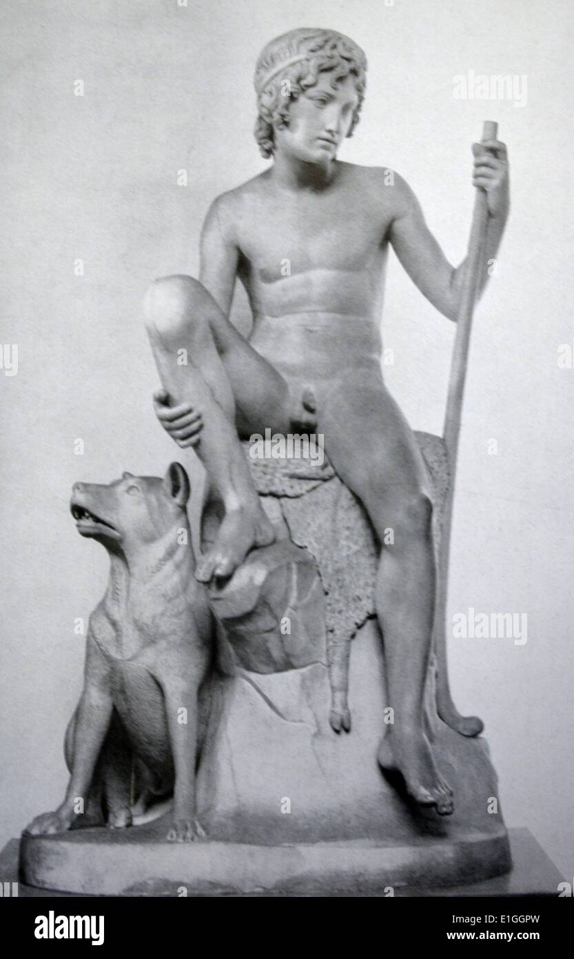 statue of a shepherd boy by Bertel Thorvaldsen, published in 'Die Kunst im deutschen Reich' (Art in the German Reich) was first published in January 1937 by Gauleiter Adolf Wagnerand later issued under the direction Adolf Hitler himself. Stock Photo