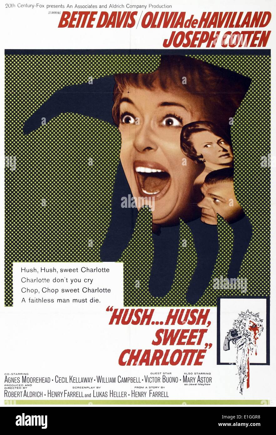 Hush.... Hush, Sweet Charlotte a 1964 American thriller starring Bette Davis and Olivia de Havilland. Stock Photo
