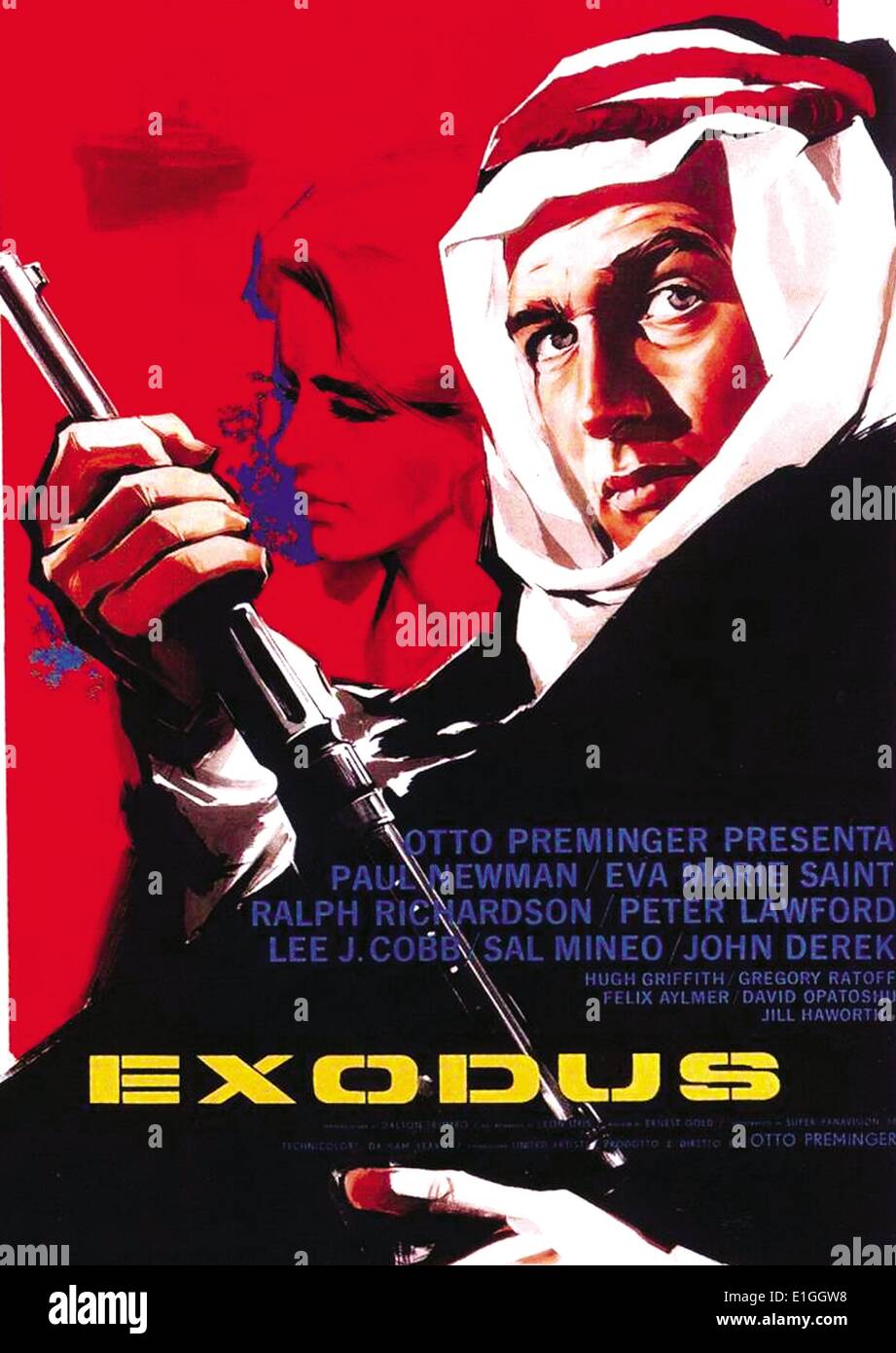 Exodus a 1960 epic war film starring Paul Newman. Stock Photo
