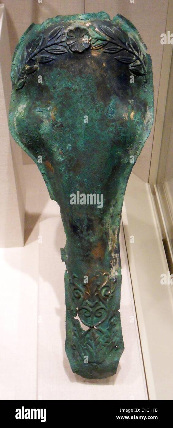 Set of bronze armor, Greek, South Italian, Apulian, ca. 330 B.C. Stock Photo