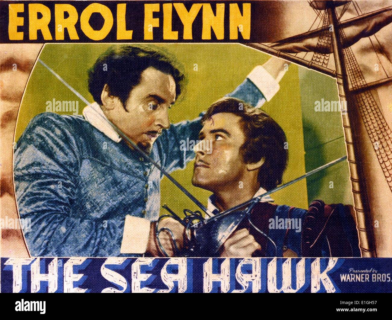 The Sea Hawk a 1940 film starring Errol Flynn. Stock Photo