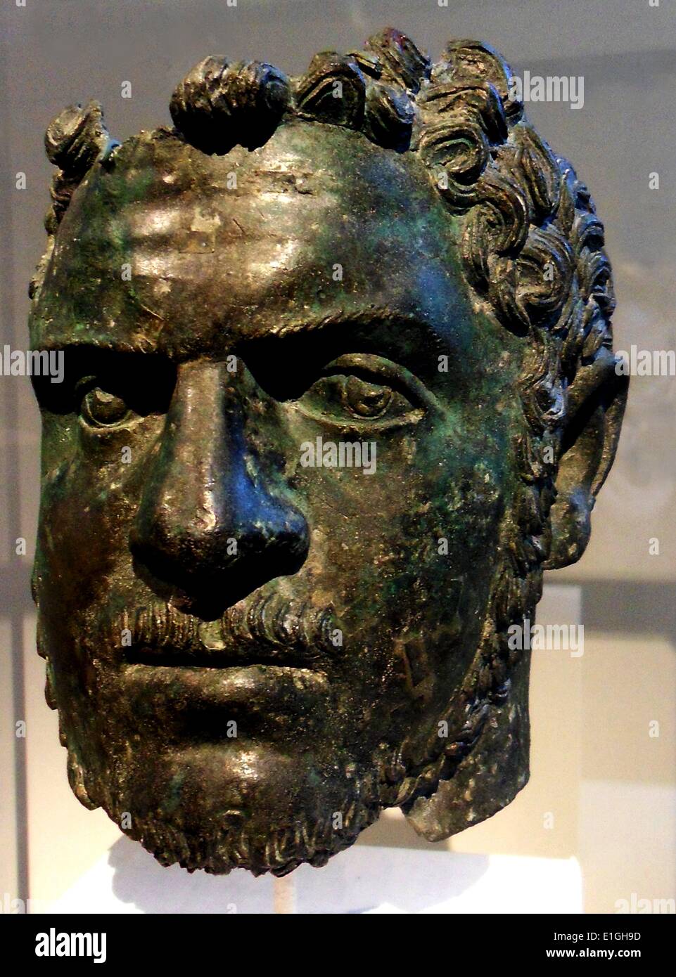 Fragmentary bronze portrait of the emperor Caracalla.  Roman, Severan, ca A.D. 212-217 Stock Photo