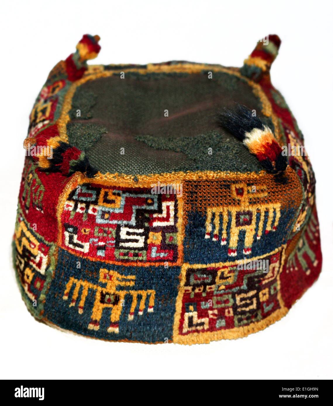Alpaca wool hat, Peru 7th to 9th century.  Huari People. Stock Photo