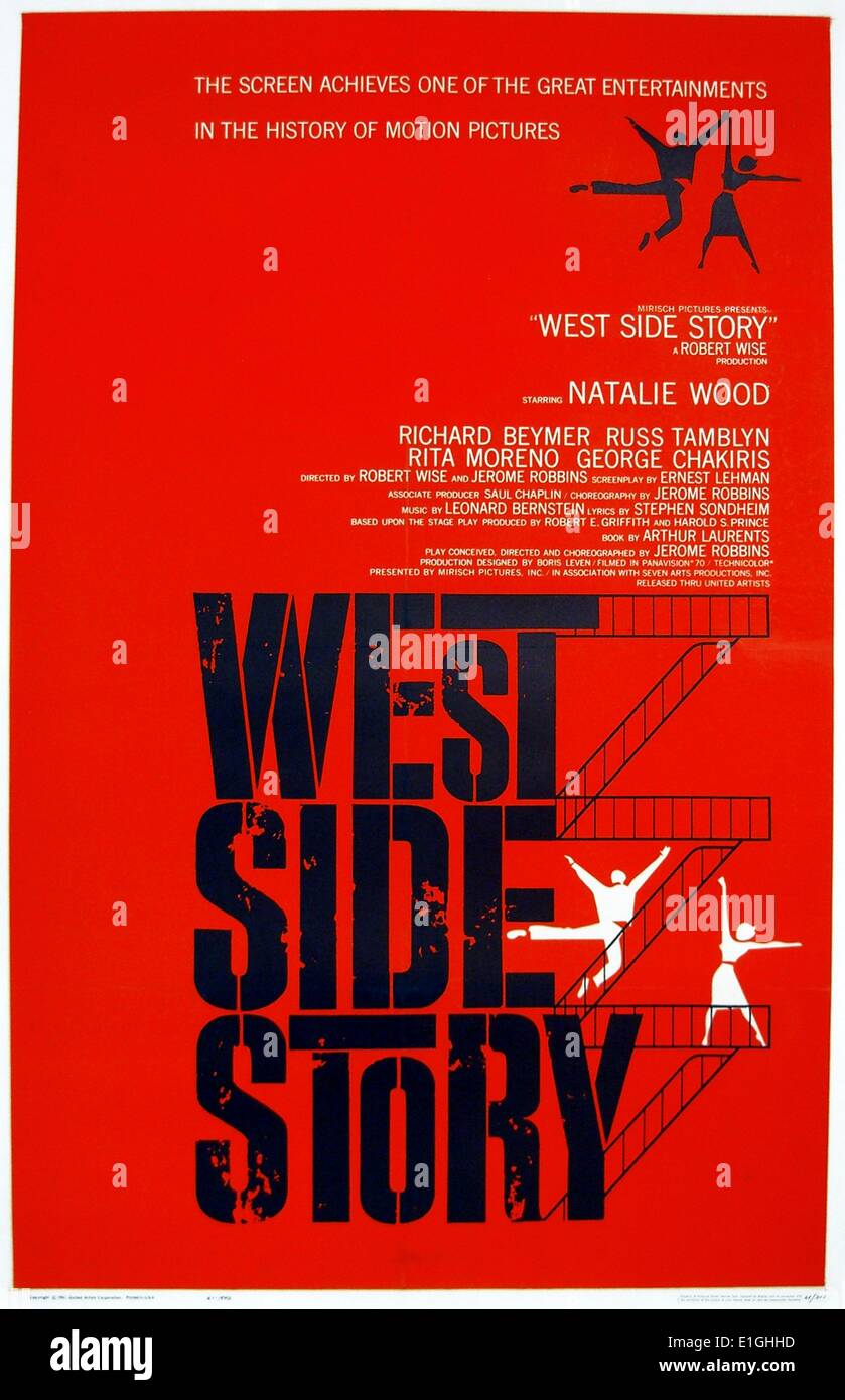 West Side Story is an American musical with Rita Moreno playing Anita in the 1961 film. Stock Photo