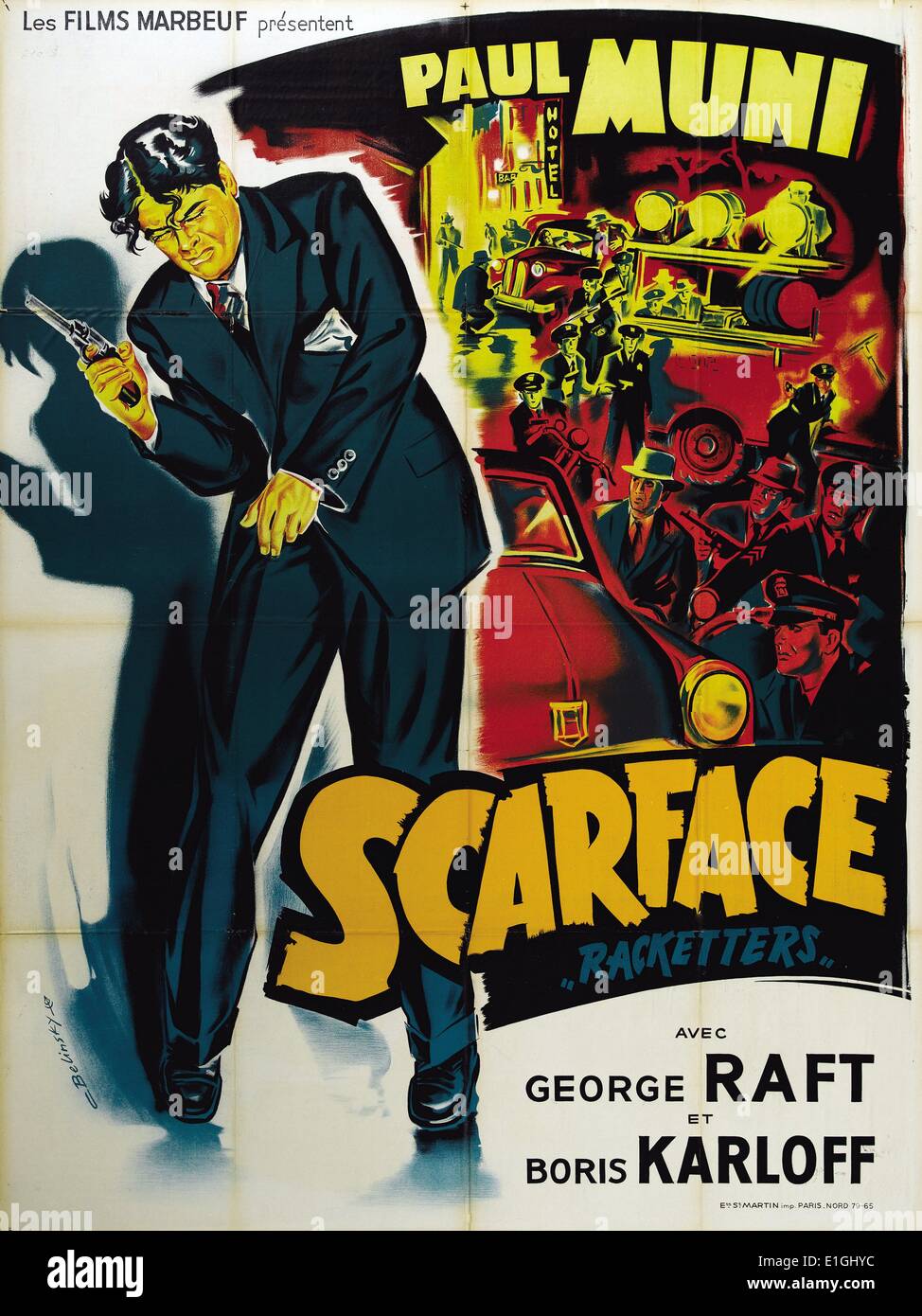 Scarface a 1932 American gangster film starring Paul Mundi. Stock Photo