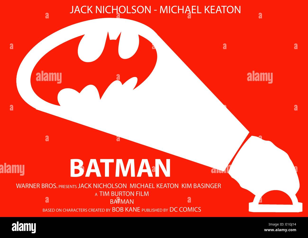 Batman starring Jack Nicholson and Michael Keaton a 1989 film. Stock Photo