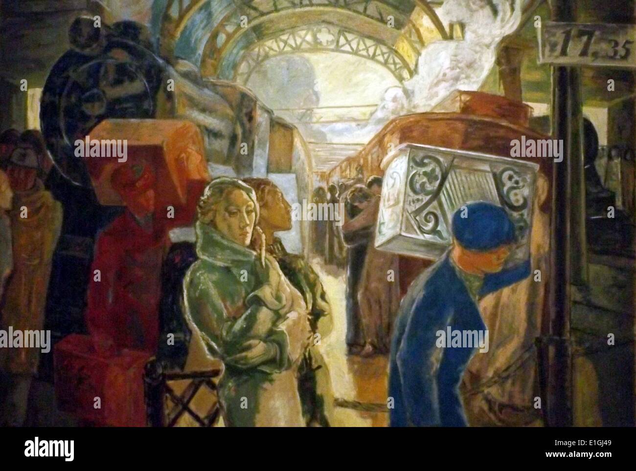 The Railway Station, 1932 by Alf Rolfsen (1895-1979).  Oil on canvas. Stock Photo