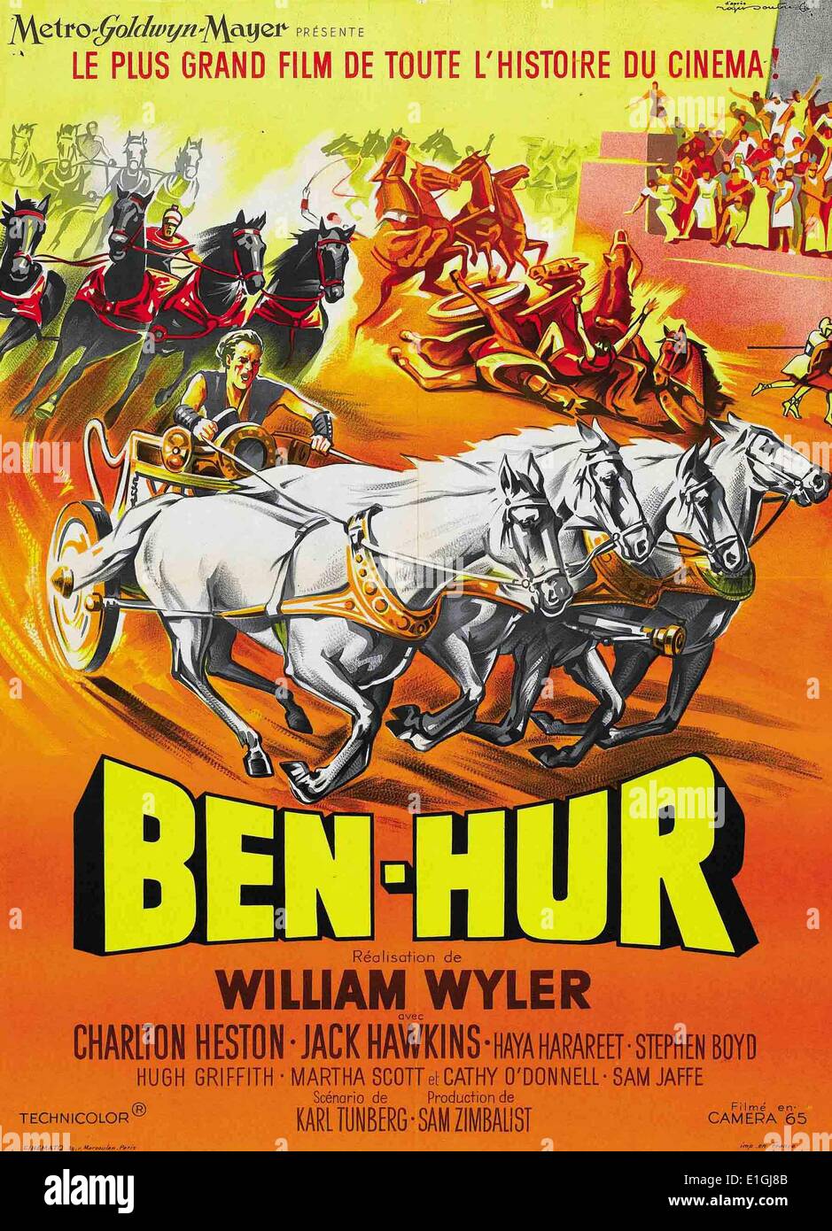 Ben Hur, the 1959 epic of all biblical epics starring Charlton Heston and Jack Hawkins. Stock Photo
