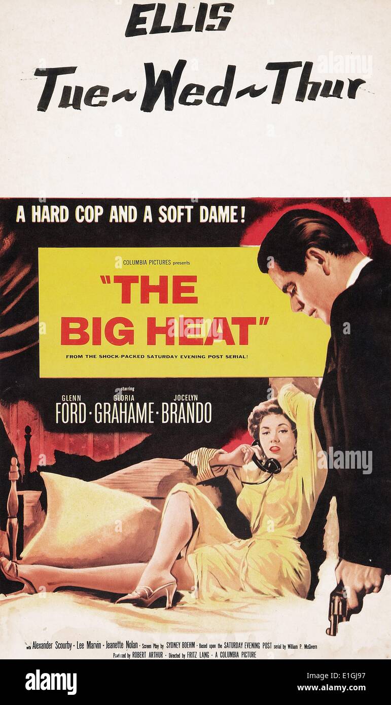 The Big Heat a 1953 noir film starring Glenn Ford, Gloria Grahame. Stock Photo