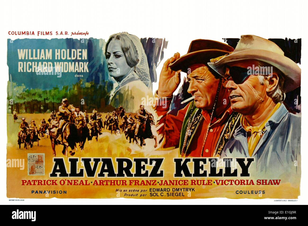 Alvarez Kelly starring William Holden and Richard Widmark in a 1966 war film. Stock Photo