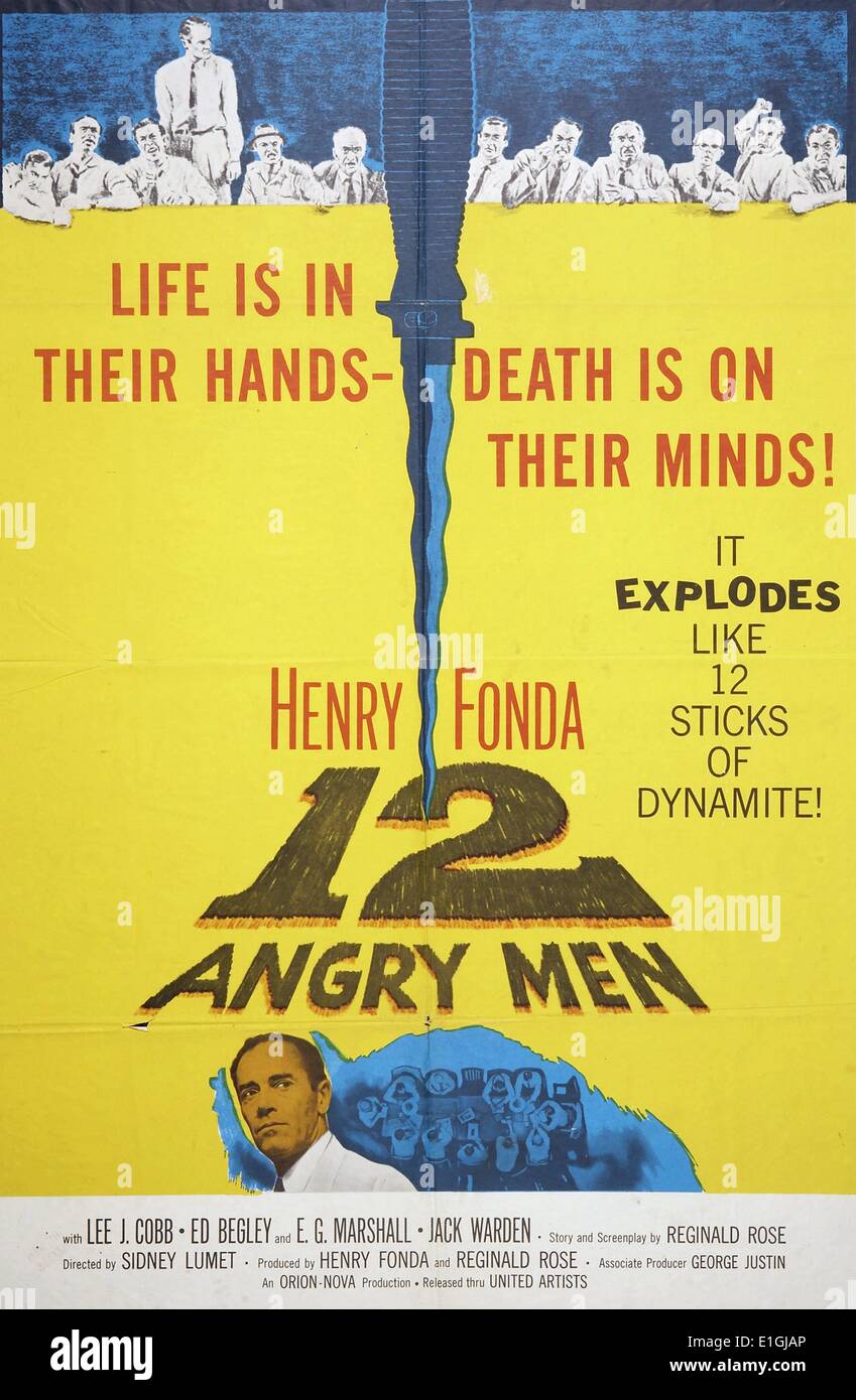 12 Angry Men starring Henry Fonda a 1957 American drama film Stock ...