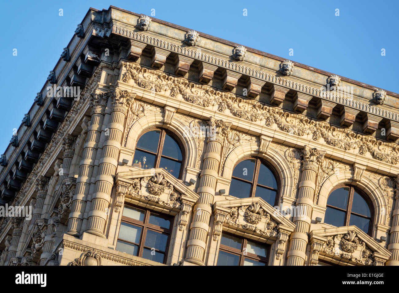 Los Angeles California,Downtown,historic Core,Spring Street,The Continental building,Braly Block,Beaux Arts,architecture,architectural,John Parkinson, Stock Photo